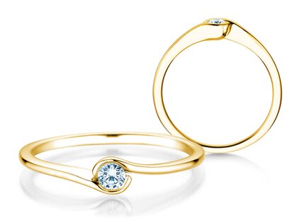 Verlovingsring Touch in 14K geelgoud met diamant 0,08ct G/SI
