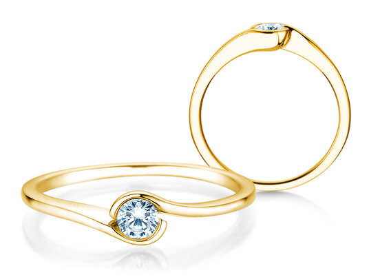 Verlovingsring Touch in 14K geelgoud met diamant 0,13ct G/SI