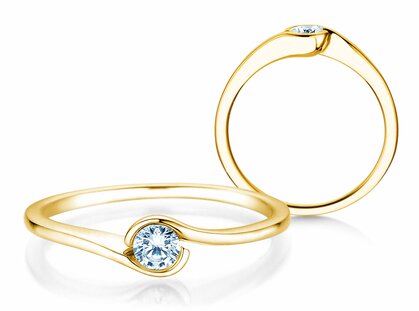 Verlovingsring Touch in 9K geelgoud met diamant 0,13ct G/SI