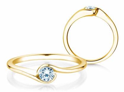 Verlovingsring Touch in 14K geelgoud met diamant 0,30ct G/SI
