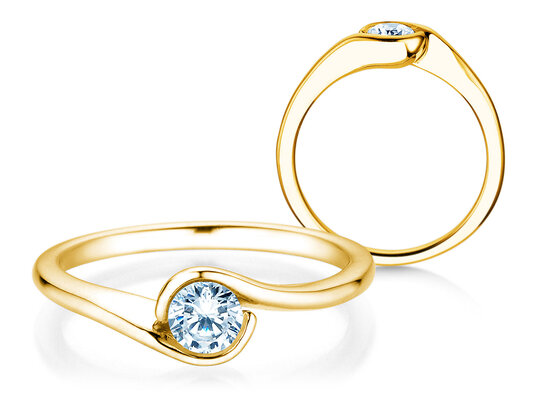 Verlovingsring Touch in 14K geelgoud met Lab-grown diamant 0,50ct E/VS