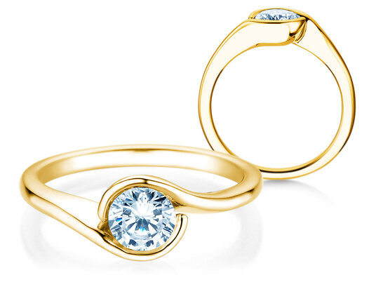 Verlovingsring Touch in 9K geelgoud met diamant 0,75ct H/SI