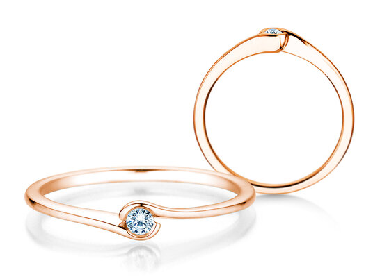 Verlovingsring Touch in zilver 925/- met diamant 0,04ct H/SI