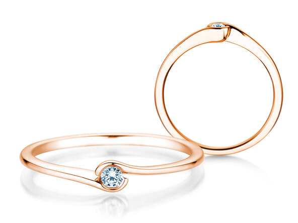 Verlovingsring Touch in 18K roségoud met diamant 0,04ct G/SI