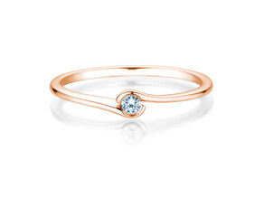 Verlovingsring Touch in 18K roségoud met diamant 0,04ct G/SI