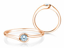 Verlovingsring Touch in 9K roségoud met diamant 0,13ct G/SI