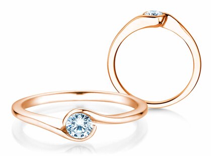 Verlovingsring Touch in 14K roségoud met diamant 0,30ct H/SI