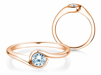 Verlovingsring Touch in 14K roségoud met diamant 0,50ct G/SI