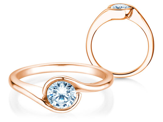 Verlovingsring Touch in 9K roségoud met Lab-grown diamant 0,75ct E/VS