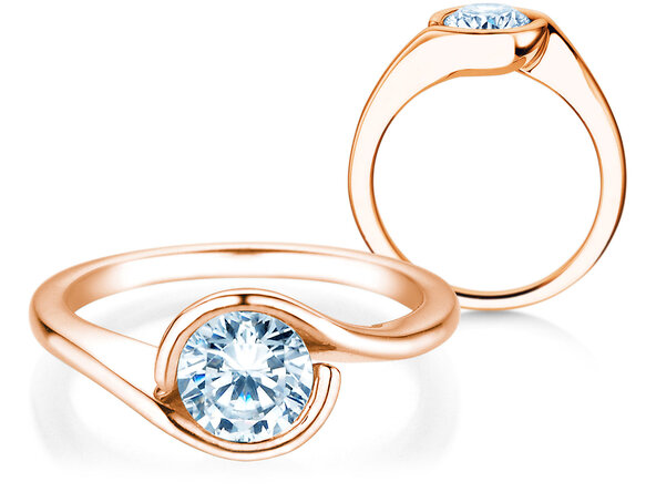 Verlovingsring Touch in 9K roségoud met Lab-grown diamant 1,00ct E/VS