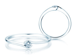 Verlovingsring Touch in zilver 925/- met diamant 0,04ct G/SI