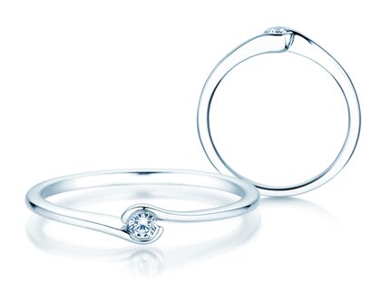 Verlovingsring Touch in 14K witgoud met diamant 0,04ct G/SI