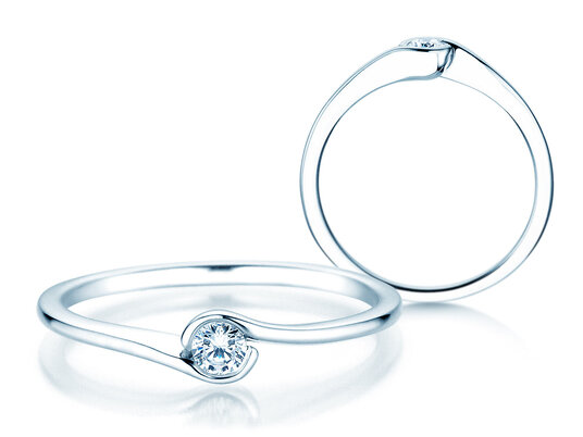 Verlovingsring Touch in 14K witgoud met diamant 0,08ct G/SI