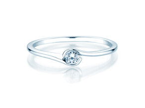 Verlovingsring Touch in 14K witgoud met diamant 0,08ct D/IF