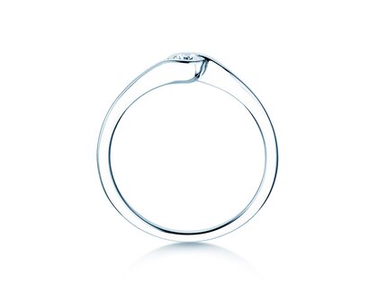 Verlovingsring Touch in 14K witgoud met diamant 0,08ct D/IF