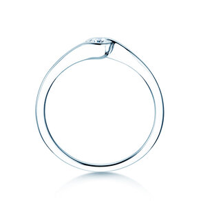 Verlovingsring Touch in 14K witgoud met diamant 0,08ct D/IF