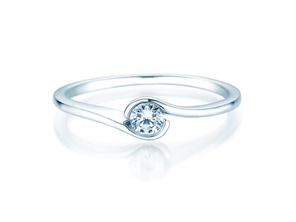 Verlovingsring Touch in 9K witgoud met diamant 0,13ct G/SI