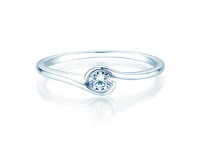 Verlovingsring Touch in 9K witgoud met diamant 0,13ct G/SI