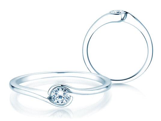 Verlovingsring Touch in 14K witgoud met diamant 0,13ct G/SI
