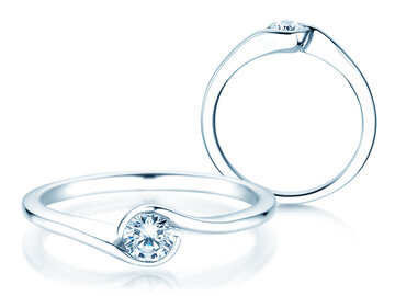 Verlovingsring Touch in 9K witgoud met diamant 0,30ct H/SI