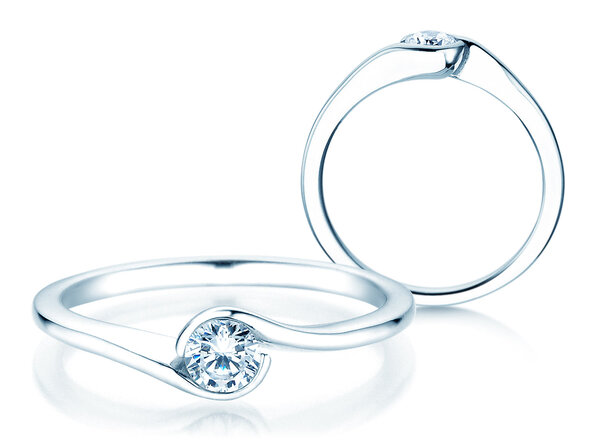 Verlovingsring Touch in 18K witgoud met diamant 0,23ct D/IF