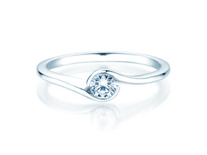 Verlovingsring Touch in 18K witgoud met diamant 0,23ct D/IF