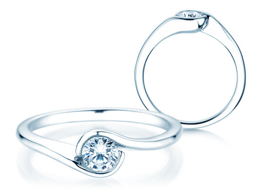 Verlovingsring Touch in 9K witgoud met diamant 0,50ct H/SI