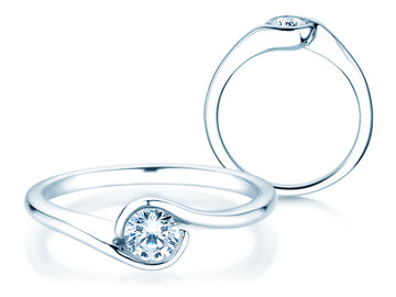 Verlovingsring Touch in 9K witgoud met diamant 0,50ct H/SI