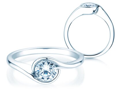 Verlovingsring Touch in 9K witgoud met diamant 0,75ct G/SI