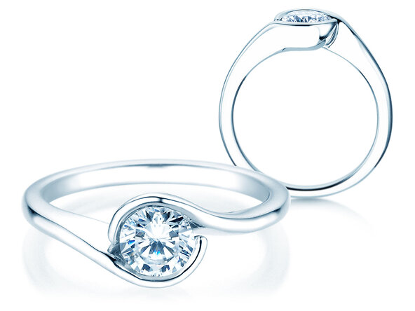 Verlovingsring Touch in 9K witgoud met diamant 0,75ct G/SI