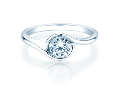 Verlovingsring Touch in 9K witgoud met diamant 0,75ct G/SI