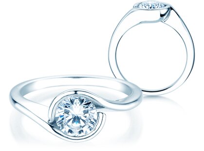 Verlovingsring Touch in 9K witgoud met diamant 1,00ct H/SI