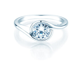 Verlovingsring Touch in 9K witgoud met diamant 1,00ct H/SI