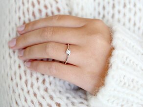 Verlovingsring Touch in 9K witgoud met diamant 0,13ct G/SI