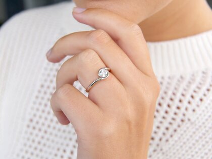 Verlovingsring Touch in 14K witgoud met Lab-grown diamant 0,50ct E/VS