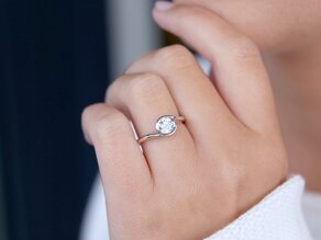 Verlovingsring Touch in 9K witgoud met diamant 0,75ct G/SI