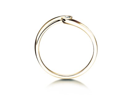 Verlovingsring Twist Petite in 14K geelgoud met diamant 0,04ct G/SI