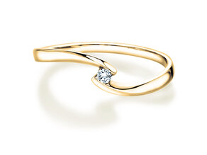 Verlovingsring Twist Petite in 14K geelgoud met diamant 0,04ct G/SI