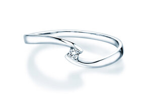 Verlovingsring Twist Petite in 14K witgoud met diamant 0,04ct G/SI