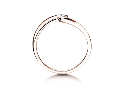 Verlovingsring Twist Petite in 14K roségoud met diamant 0,04ct G/SI