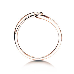 Verlovingsring Twist Petite in 14K roségoud met diamant 0,04ct G/SI