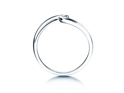Verlovingsring Twist Petite in 14K witgoud met diamant 0,04ct G/SI