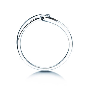 Verlovingsring Twist Petite in 14K witgoud met diamant 0,04ct G/SI