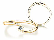 Verlovingsring Twist Petite in 14K geelgoud met diamant 0,04ct G/SI