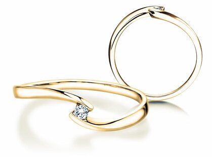 Verlovingsring Twist Petite in 14K geelgoud met diamant 0,04ct G/SI