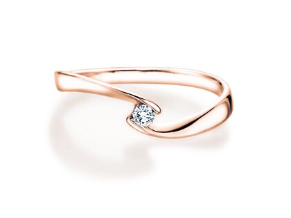Verlovingsring Twist Petite in 14K roségoud met diamant 0,06ct G/SI