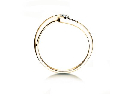 Verlovingsring Twist Petite in 14K geelgoud met diamant 0,06ct G/SI