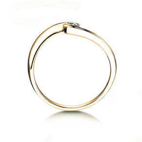 Verlovingsring Twist Petite in 14K geelgoud met diamant 0,06ct G/SI