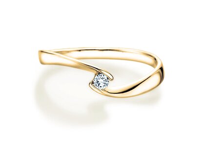 Verlovingsring Twist Petite in 14K geelgoud met diamant 0,06ct G/SI