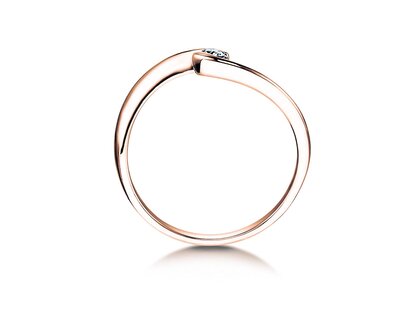 Verlovingsring Twist Petite in 14K roségoud met diamant 0,06ct G/SI